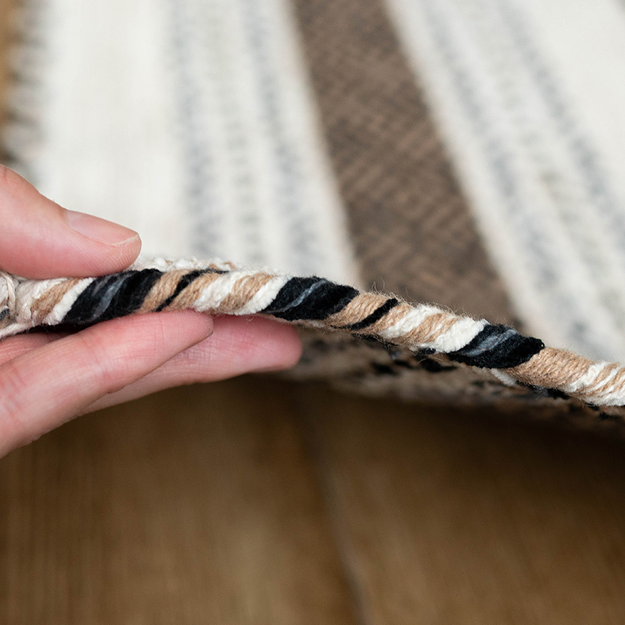 インド綿を使った手織りのキリム柄玄関マット 約60x90 cm｜輸入絨毯